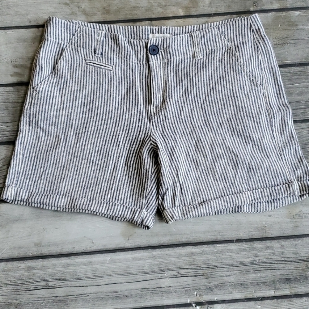 Maurices Linen Blend Striped Shorts Sz 7/8